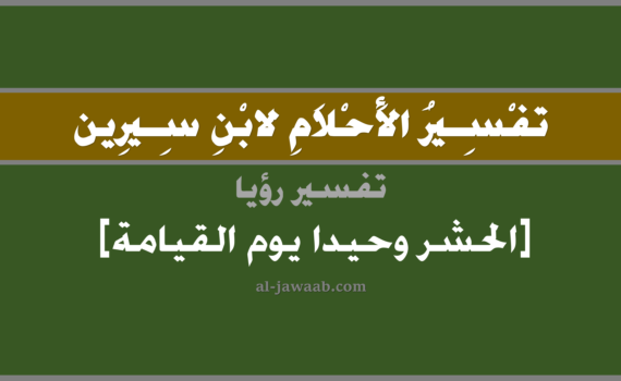 تفسير الاحلام لابن سيرين - حلم الحشر وحيدا يوم القيامة في المنام, تفسير رؤية الحشر وحيدا يوم القيامة في الحلم لابن سيرين, تفسير حلم الحشر وحيدا يوم القيامة, تفسير منام أو رؤيا, تفسير احلام ابن سيرين.
