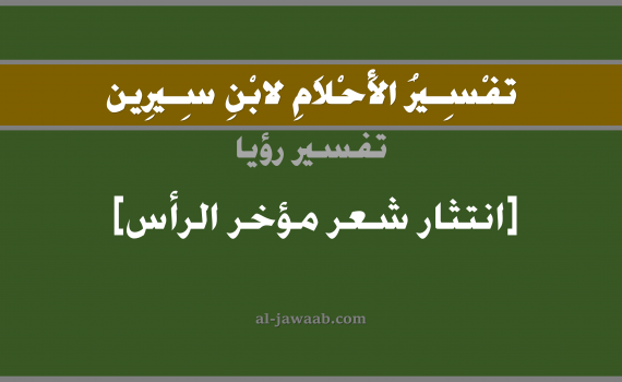 تفسير الاحلام لابن سيرين - حلم الصلع في مؤخرة الراس في المنام, تفسير رؤية الشعر بالحلم (في الحلم لابن سيرين), تفسير حلم الصلع في جزء من الراس, تفسير منام أو رؤيا شعر الراس, تفسير احلام ابن سيرين.